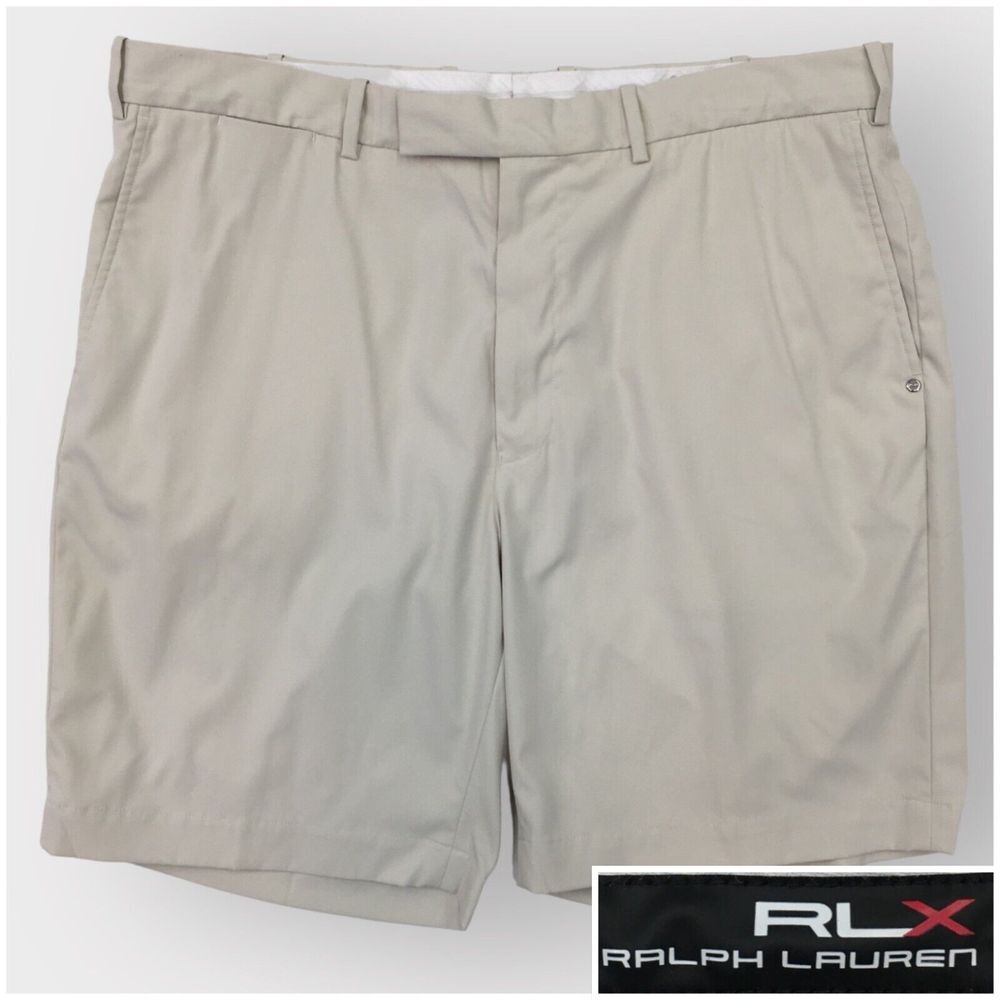 Ralph Lauren‎ RLX Mens Golf Shorts Size 38 Chino Casual Beige Polyester